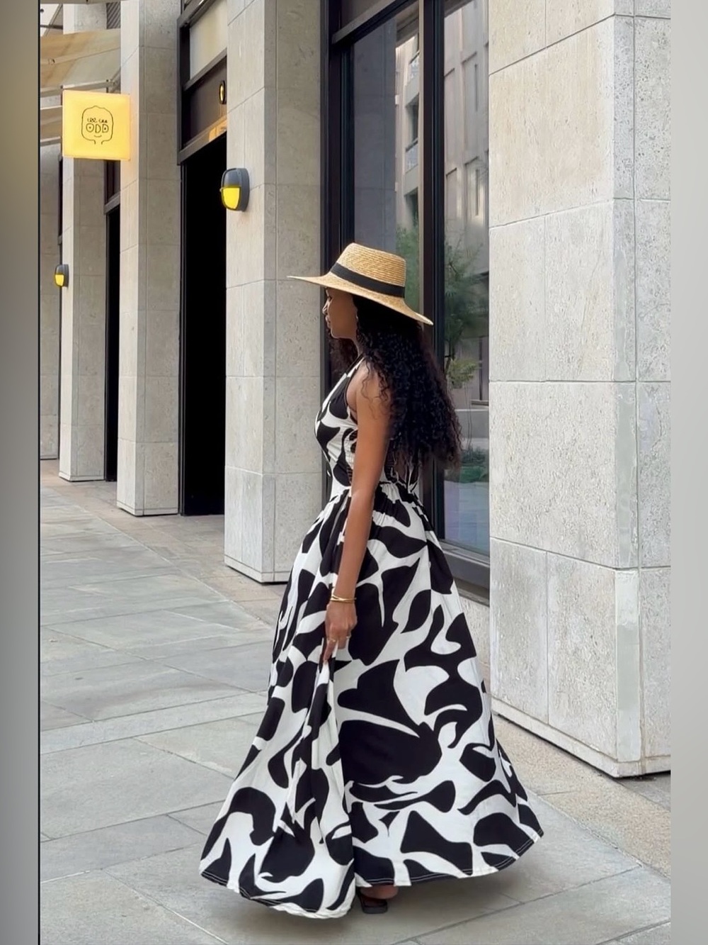 Express Black & White Sleeveless Maxi Dress